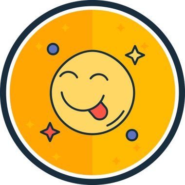 Mutlu gülümseme simgesi, vektör illüstrasyonu.