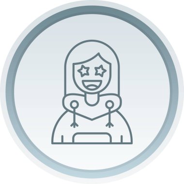 Avatar kız simge vektör illüstrasyonu