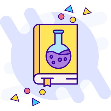 Kimyasal deney simgesi, vektör illüstrasyonu basit tasarım