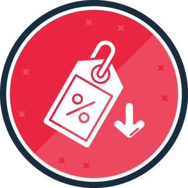 Düz stil indirimli indirimli etiket simgesi