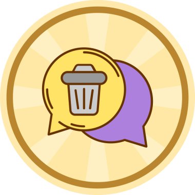 Çöp kutusu simgesi, vektör illüstrasyonu