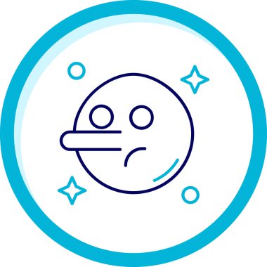 çizgi simgesi. Gülen surat ifadeli bir emoji. Beyaz arka planda izole edilmiş. Renkli taslak konsepti. vektör.