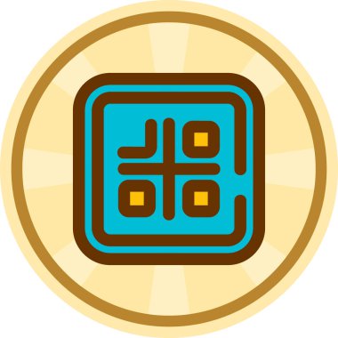 İzole edilmiş tek bir Çin ikonunun vektör çizimi