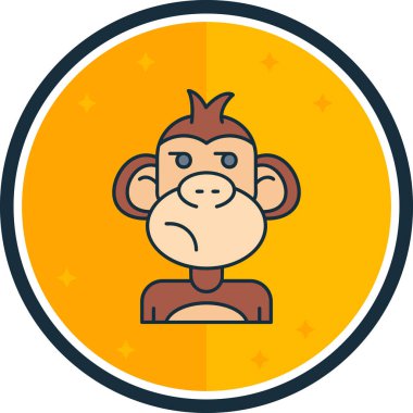 maymun simgesi vektörü, vektör illüstrasyon tasarımı