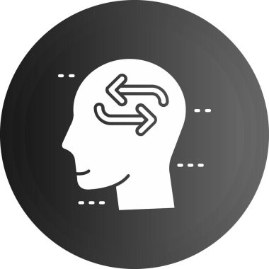 İnsan kafası ikonu. Web için insan beyin vektör simgesinin basit bir gösterimi