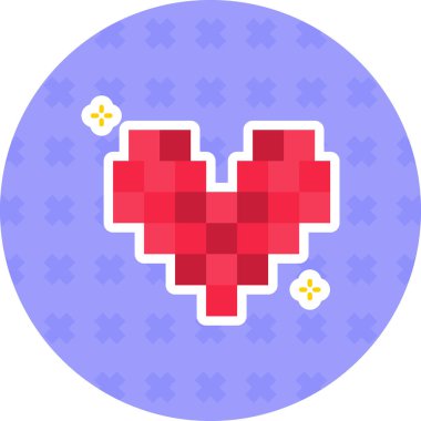 Kalp. Web simgesi basit illüstrasyon