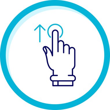 El işaret simgesi. ince çizgi tasarımı mavi vektör çizimi