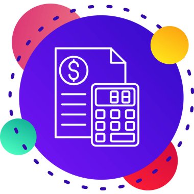 renk çizgisi hesap makinesi simgesi beyaz arkaplanda izole edildi. Muhasebe ikonu. iş hesaplamaları matematik eğitimi ve finans. Değişken rastgele dinamik şekiller. vektör