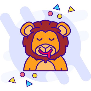 Tatlı aslan maskotu çizgi filminin vektör çizimi