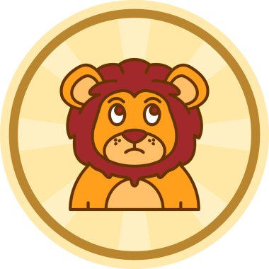 aslan karikatürü vektör çizimi grafik tasarımı