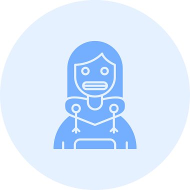 vector illustration of a girl in a mask