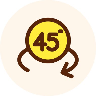 46 derece işaret simgesi. vektör