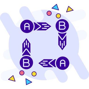 Amerikan bayrağının vektör simgesi, basit yazı - karalama