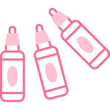 Vektör çizimi. Kozmetik şişe seti