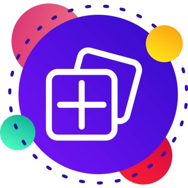 Beyaz arkaplanda izole edilmiş tıbbi kayıt dosyası simgesi rengi. Beyaz daireli gradyan dinamik şekiller. vektör illüstrasyonu