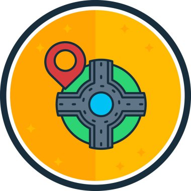 Navigasyon pusula simgesi. Web için gezinme vektör simgelerinin özet çizimi