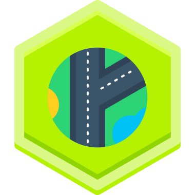 Trafik yol simgesi vektör illüstrasyonu