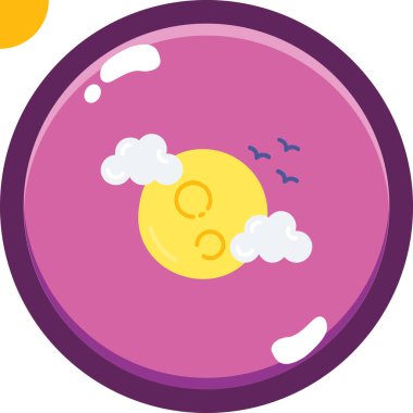 Dolunay Karikatürist düz, basit vektör çizimi