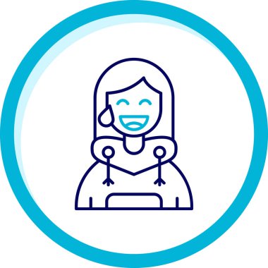 Gülümseme simgesi olan bir eşarplı kız avatarı