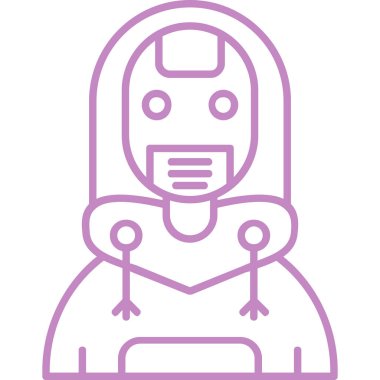 Robot simgesi, çizgi vektör çizimi tasarımı