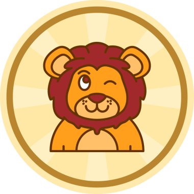 Aslan başı çizgi film simgesi