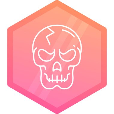 Bir kafatası simgesinin vektör modern illüstrasyonu