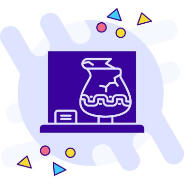 çizgi mikroskobu simgesi beyaz arkaplanda izole edildi. Kimya, ilaç aleti, mikrobiyoloji, büyüteç. Renkli taslak konsepti. vektör.