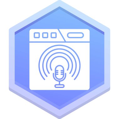 Mavi bir simgenin vektör illüstrasyonu