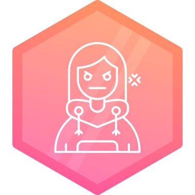 Bir kadın için simge ağı için vektör illüstrasyonu