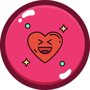 Mutlu Sevgililer Günü simgesi - taslak biçiminde