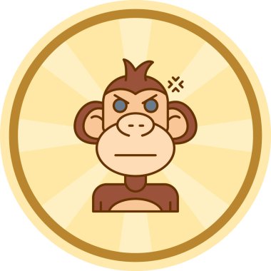 maymun ikonu çizgi film vektörü. Hayvan tasarımı. Doğa