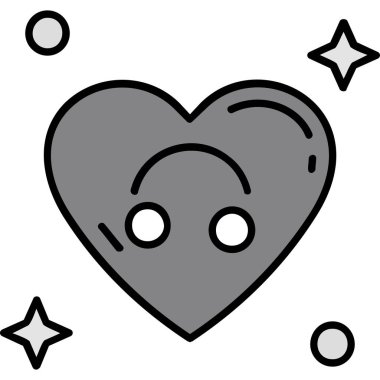 Kalp. Web simgesi basit illüstrasyon