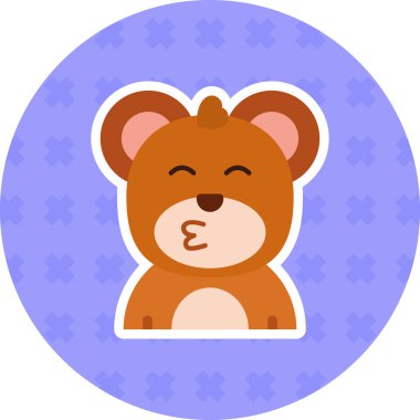 Hayvan yüzlü memeli simgesi, ana hatlarıyla doldurulmuş.