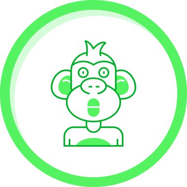 Maymun. Web simgesi basit illüstrasyon