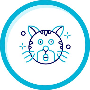 Çizgi Kedisi simgesi beyaz arkaplanda izole edildi. Renkli taslak konsepti. Vektör