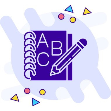 çizgi abc kitap simgesi beyaz arkaplanda izole edildi. Alfabe kitabı işareti. öğrenme kitabı ikonu. Renkli bir kavram. Renkli taslak konsepti. vektör