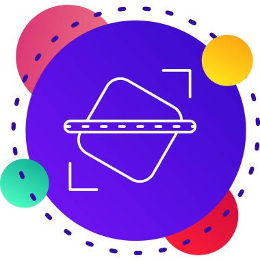 Renkli araba tekeri simgesi beyaz arkaplanda izole edildi. Kademeli rastgele dinamik şekiller. Vektör İllüstrasyonu