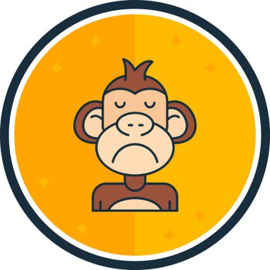 Maymun. Web simgesi basit illüstrasyon