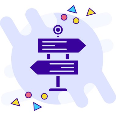 Oklar ve yönün mavi ve mor soyut şekillerinin bir arka planının vektör çizimi.