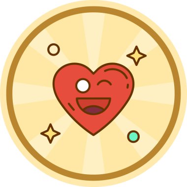 Düz bir şekilde mutlu aşk günü simgesi