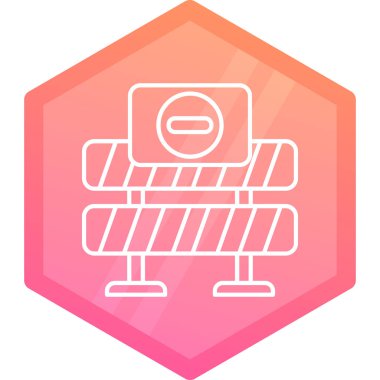 Beyaz çizgi akıllı ev simgesi uzun gölgeli izole edilmiş. Uzaktan kumanda. Pembe altıgen düğmesi. vektör