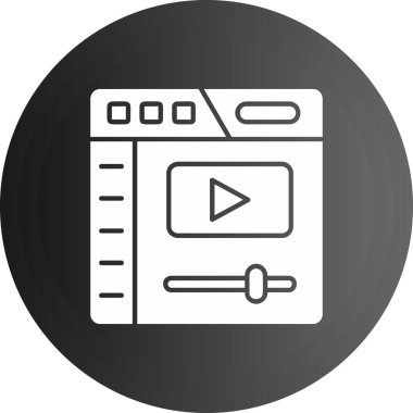 Televizyon ikonu. Web için televizyon vektör simgesinin basit illüstrasyonu