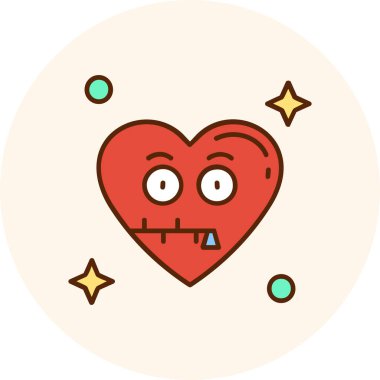kalp karikatürü vektör çizimi