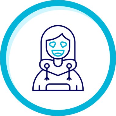 uzaylı simgesi, ana hatlı vektör çizimi tasarımı