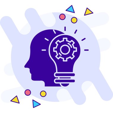 Beyin tasarım simgesi - ana hatlar biçiminde