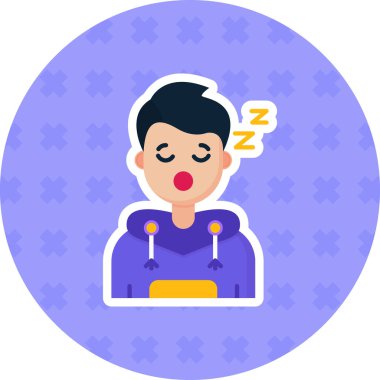 Adam uyku ikonu vektör illüstrasyonu