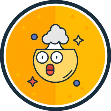 Düz dizaynlı şirin bir uzaylı simgesinin vektör çizimi.