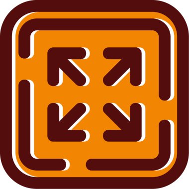 Yönlendirme vektörü simgesi. resim biçimi yuvarlak kare düğme içinde turuncu ve sarı renkler içinde düz bir simge sembolüdür..