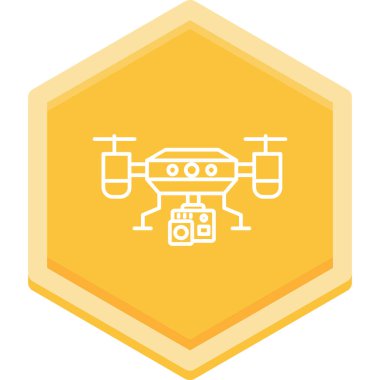 Drone düz simge vektör çizimi