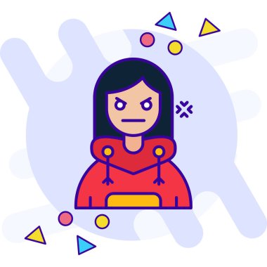 kadın kullanıcı renk vektör illüstrasyonu